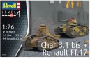 1/76 French Renault FT-17 and Char B-1 bis (2 pcs in 1 set)