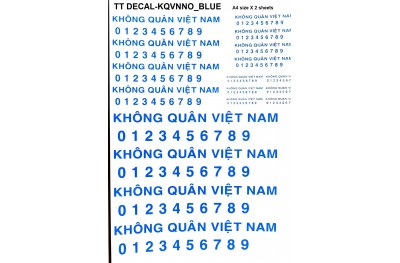 Khong quan Viet Nam and numbers blue color Decal