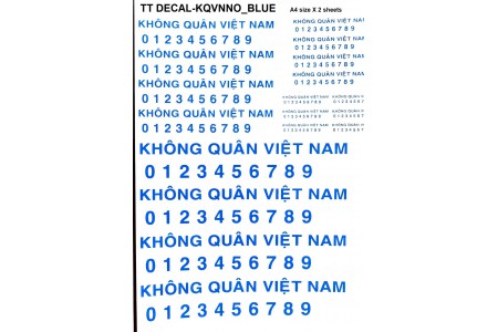 Khong quan Viet Nam and numbers blue color Decal