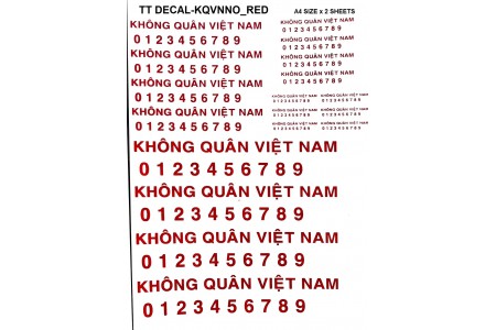 Khong quan Viet Nam and numbers red color Decal